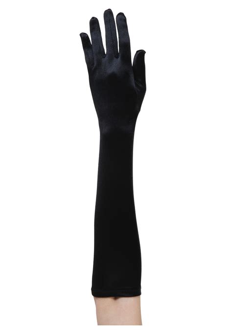 Long Black Satin Gloves Womens Formal Wear Accessories