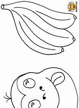 Coloring Monkey Color Kids Banana Bananas Pages Choose Board sketch template