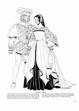 Renaissance Coloring Pages Clothing Fashion Popular sketch template