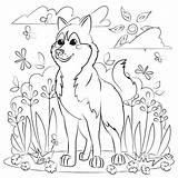 Husky Coloring Pages Printable Cute Kids Dogs Supercoloring Adorable Drawing Categories sketch template