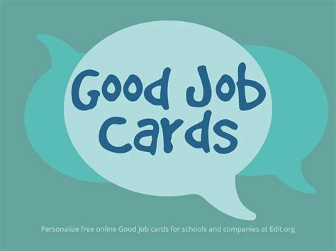 printable good job cards