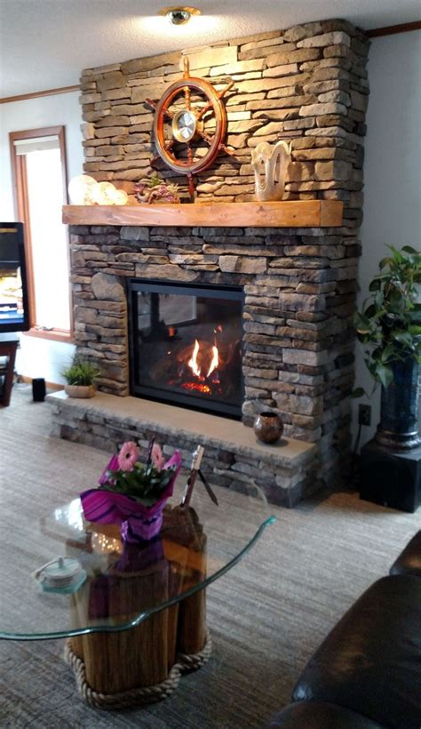 stacked stone fireplace ideas house reconstruction