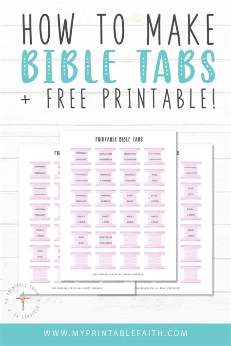 printable bible tabs  instructions  printable faith