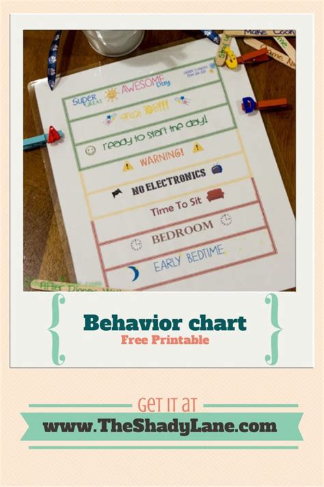 printable behavior chart parenting  printable behavior