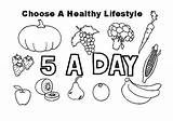 Healthy Coloring Pages Eating Lifestyle Food Various Types sketch template