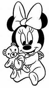 Minnie Baby Coloring Mouse Pages sketch template