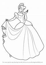 Cinderella Drawing Princess Draw Outline Step Cartoon Disney Learn Drawings Pages Coloring Drawingtutorials101 Tutorials Barbie Cinderela Para Sketch Easy Desenho sketch template