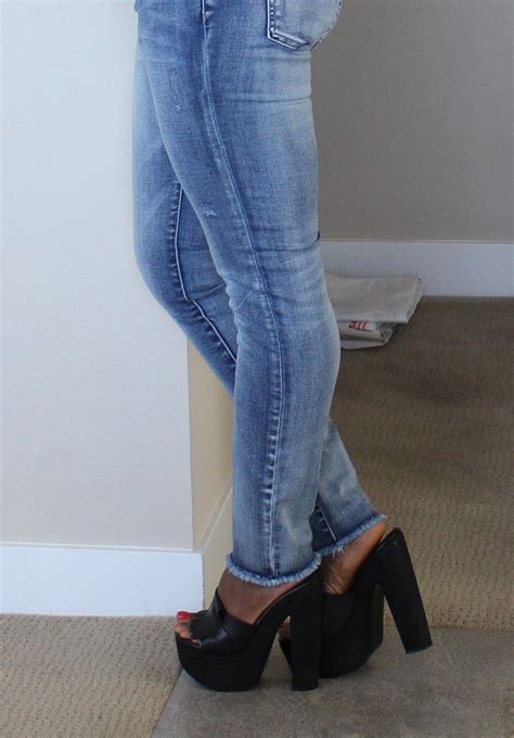 black high heels wedge heels wedges skinny jeans news pants shoes