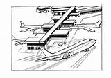 Aeroporto Aeropuerto Flughafen Vliegveld Kleurplaat Malvorlage Lotnisko Aereo Aeroport Luchthaven Kolorowanka Colour Kolorowanki Aerei Stampare Kleurplaten sketch template