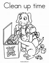 Coloring Clean Time Toy Box sketch template