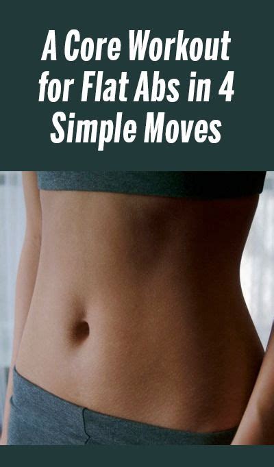 A Womans Stomach With The Words A Core Workout For Flat Abs In 4