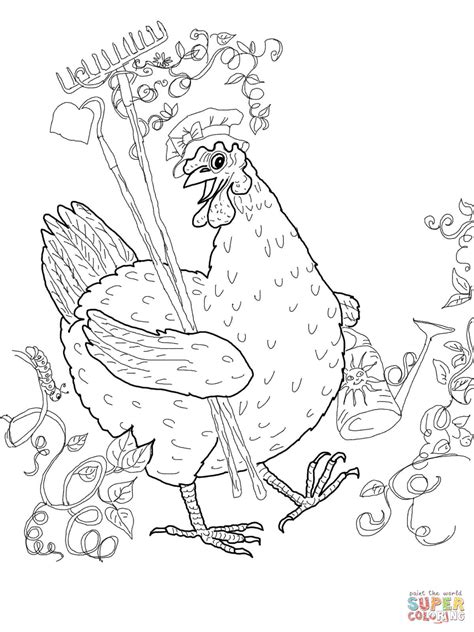 red hen coloring page  printable coloring pages