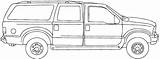 Ford Excursion Drawing 2000 Source Expedition Blueprints Suv sketch template
