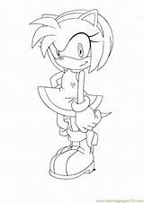 Amy Rose Coloring Pages Sonic Hedgehog Printable Drawing Supercoloring Printables Sketch Popular Color Template Categories Coloringhome sketch template