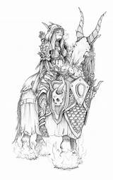 Warcraft Undead Mancini Warhorse Sylvannas Gane Malbuch Colorear Lich Sylvanas Orc sketch template