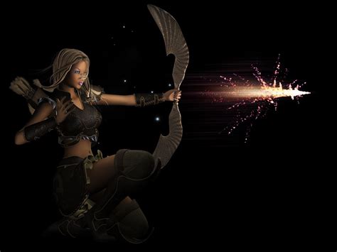 3d fantasy girl warrior arrow hd wallpaper