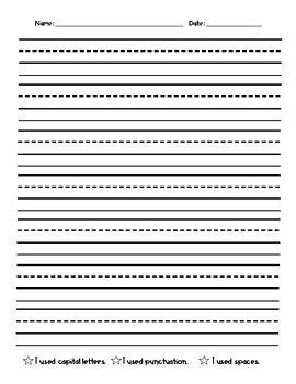 star lined paper vertical  writing paper primary writing