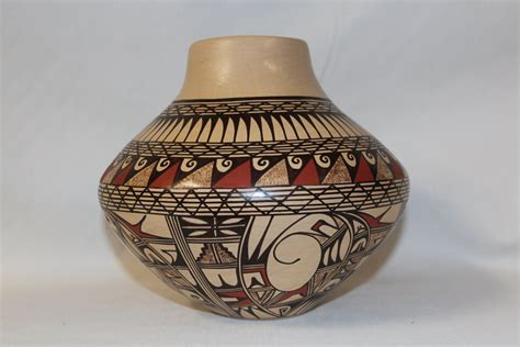 american indian art native american hopi pottery jar signed