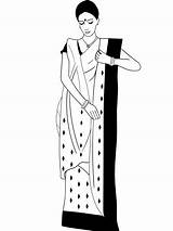 Bengali Step Sari Clipart Saree Woman Style Wear Tutorial Clipground sketch template