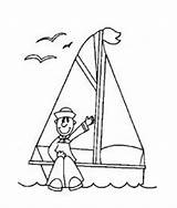 Coloring Sailboat Pages Kindergarten Preschool Boat Submarine Transportation Ship Water sketch template