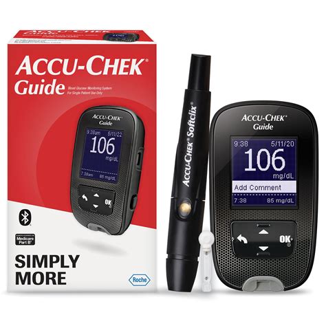 buy accu chek guide glucose monitor kit  ic blood sugar testing guide meter softclix
