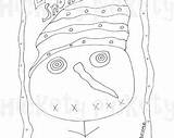 Stitchery Coloring Punch Needle Primitive Pattern Christmas Rug Snowman sketch template