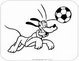 Pluto Classic Coloring Pages Disneyclips Soccer Playing sketch template