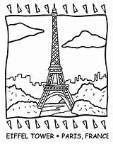 Coloring Pages France Tower Eiffel Kids Popular Sheet sketch template