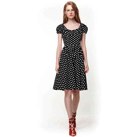 2017 Women Summer Casual Dress Hepburn Style 1950 S Polka Dot