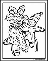 Gingerbread Christmas Coloring Men Pdf Color Print sketch template