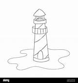Lighthouse Faro Colorazione Notturna sketch template