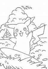 Pikachu Coloring Pages Surfing Print Pokemon Printable Misty Kids Color Getcolorings Coloringhome Search Books Popular Cat sketch template