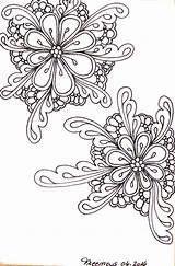 Doodle Zentangle Patterns Doodles Flower Drawings Tangle Flowers Zen Designs Pages Coloring Doodling sketch template
