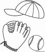 Coloring Baseball Glove Sports Ball Balls Pages Cap Rugby Drawing Bat Softball Kids Sport Father Cliparts Print Color Clipart Hat sketch template