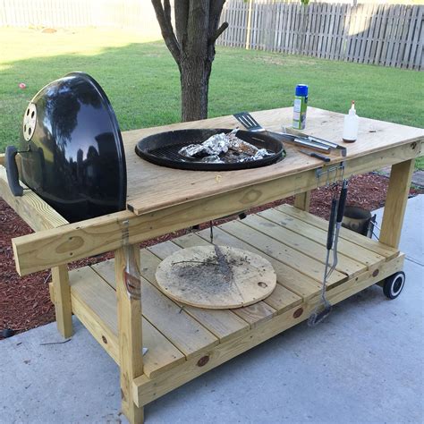 diy weber grill table kettle plans charcoal build folding for q a 22