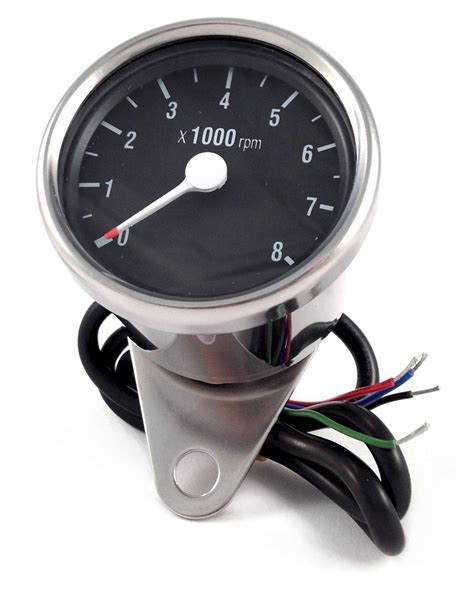 chrome tachometer   dual fire ignitions mini motorcycle tach universal fit ebay