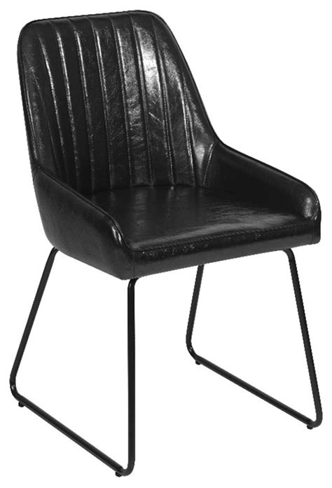 Homycasa Black Faux Leather Upholstered Dining Chairs Set Of 2