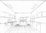 Perspective Drawing Point Kitchen Simple Getdrawings sketch template