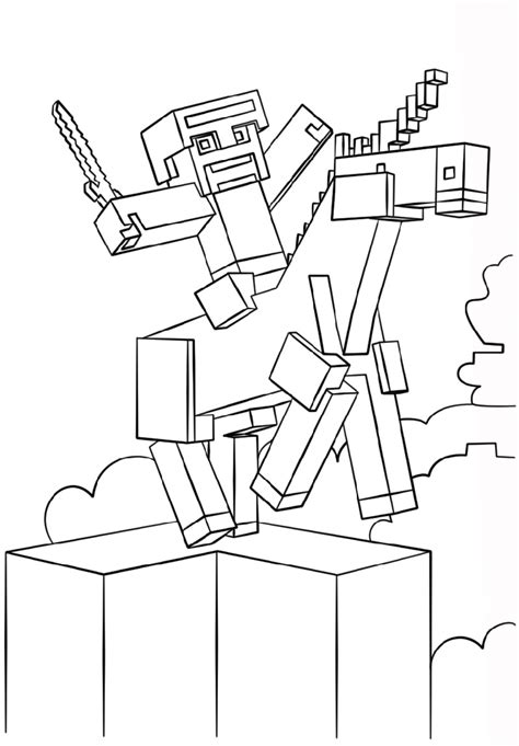 minecraft unicorn coloring pages