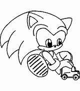 Sonic Coloring Baby Hedgehog Pages Printable Car Plays Toy sketch template