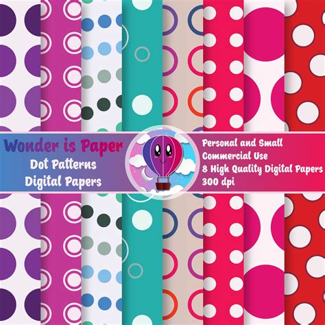 dot patterns digital papers high quality designs  etsy