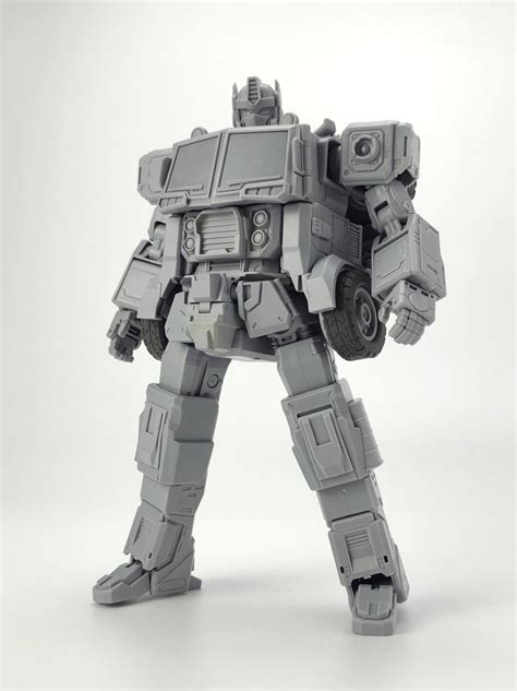 fans hobby mb  energon optimus prime uncolored test shot images