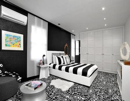 desain kamar tidur bernuansa hitam putih desain rumah