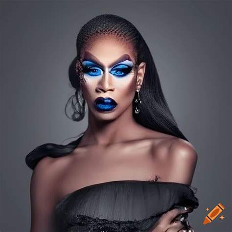 hyperrealistic makeup   drag queen  smokey eyes  blue lipstick
