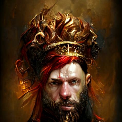 king  golden crown  red hair  rehamalo
