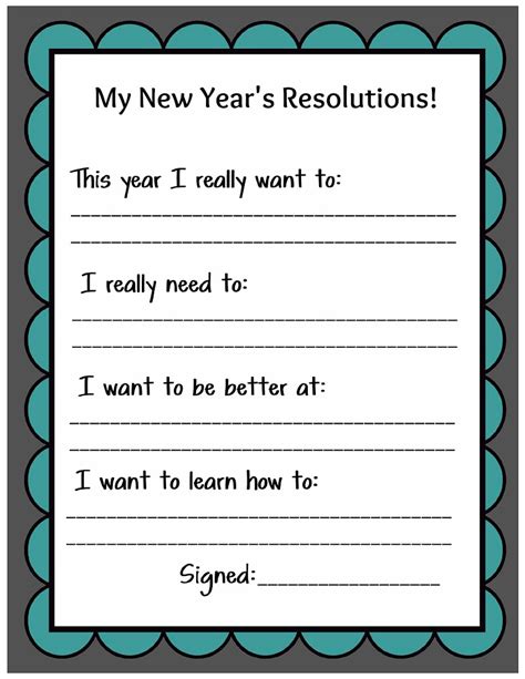 years resolution printables printable word searches