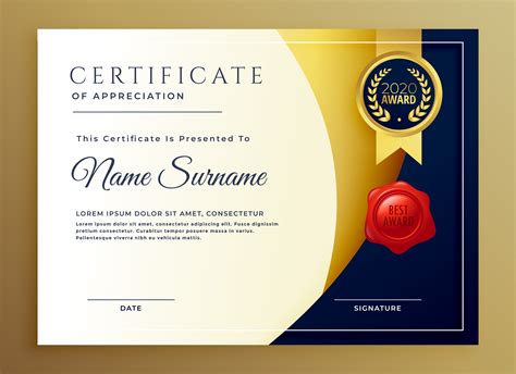 elegant certificate  appreciatiom template design