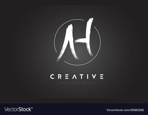 ah brush letter logo design artistic handwritten vector image