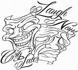 Later Cry Laugh Now Smile Tattoo Coloring Pages Masks Drawings Clipart Cliparts Drawing Skulls Clip Metacharis Fire Color Graffiti Inspiration sketch template