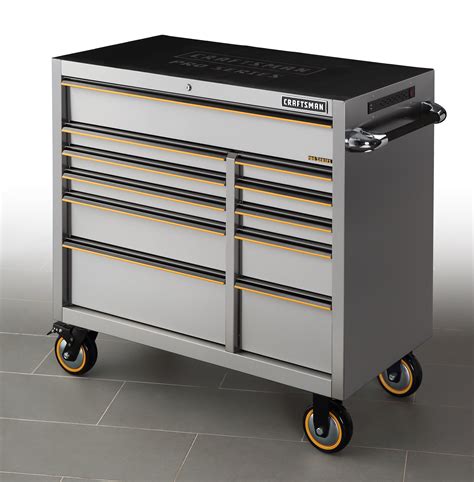 craftsman pro series   drawer rolling cabinet stainless steel shop